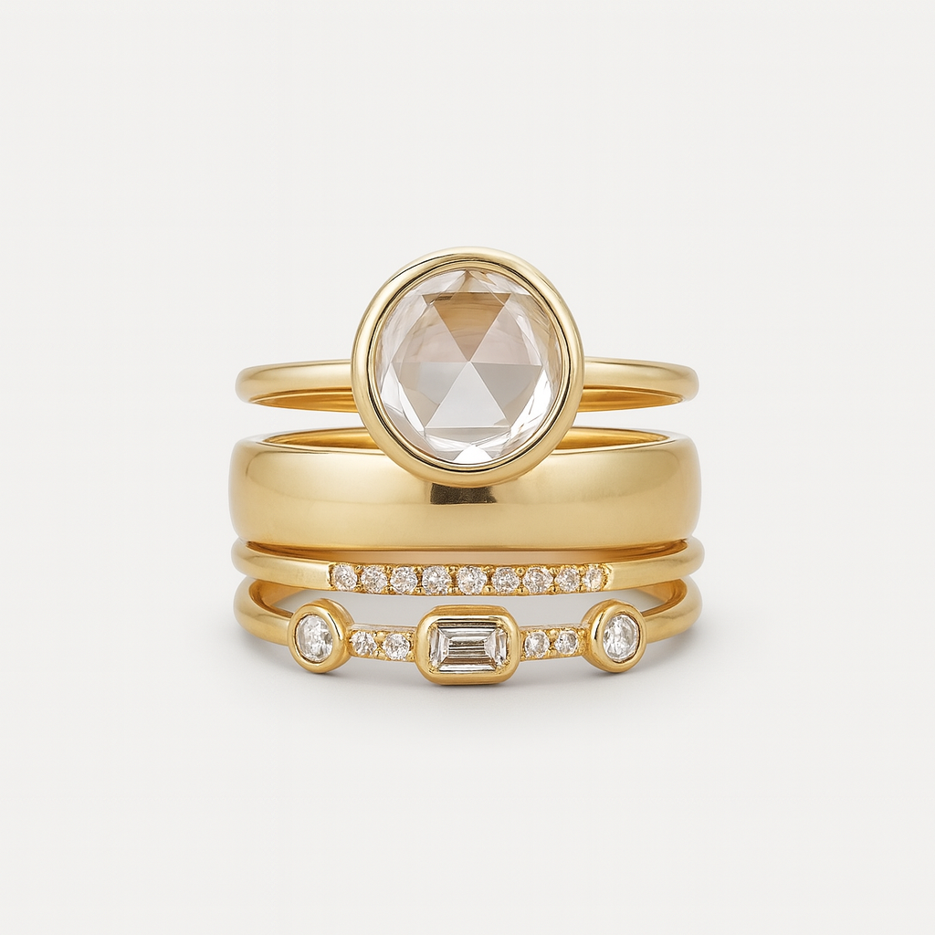 Vintage-Goldring mit Zirkon