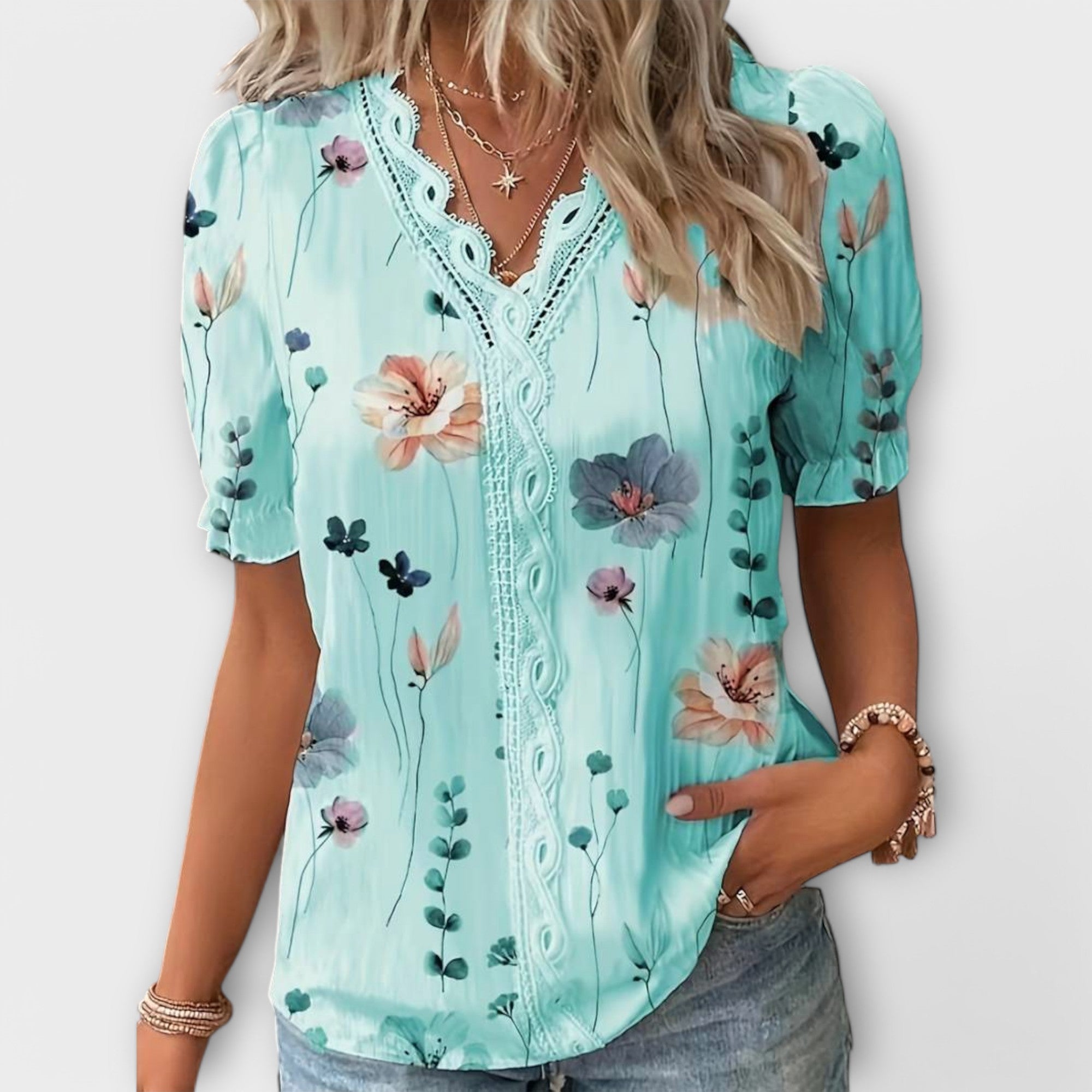 Bianka – Elegante V-Ausschnitt-Bluse für Damen