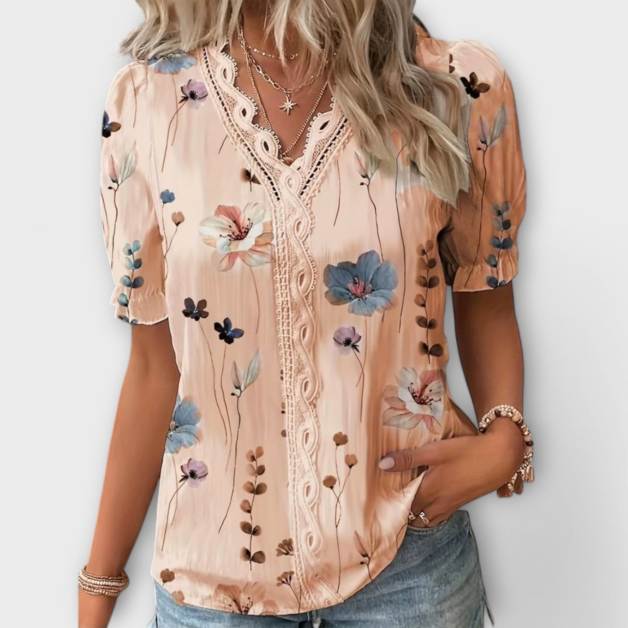 Bianka – Elegante V-Ausschnitt-Bluse für Damen