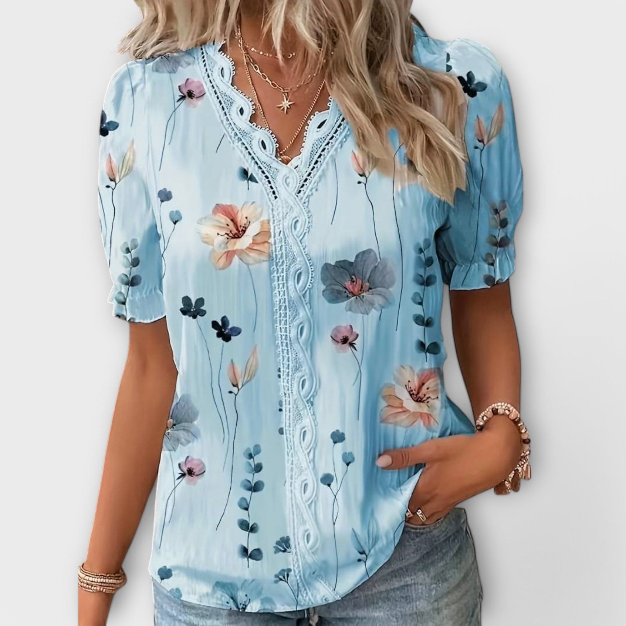 Bianka – Elegante V-Ausschnitt-Bluse für Damen