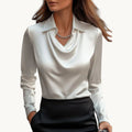 Rose – Drapiertes Satin-Top mit luxuriösem Finish