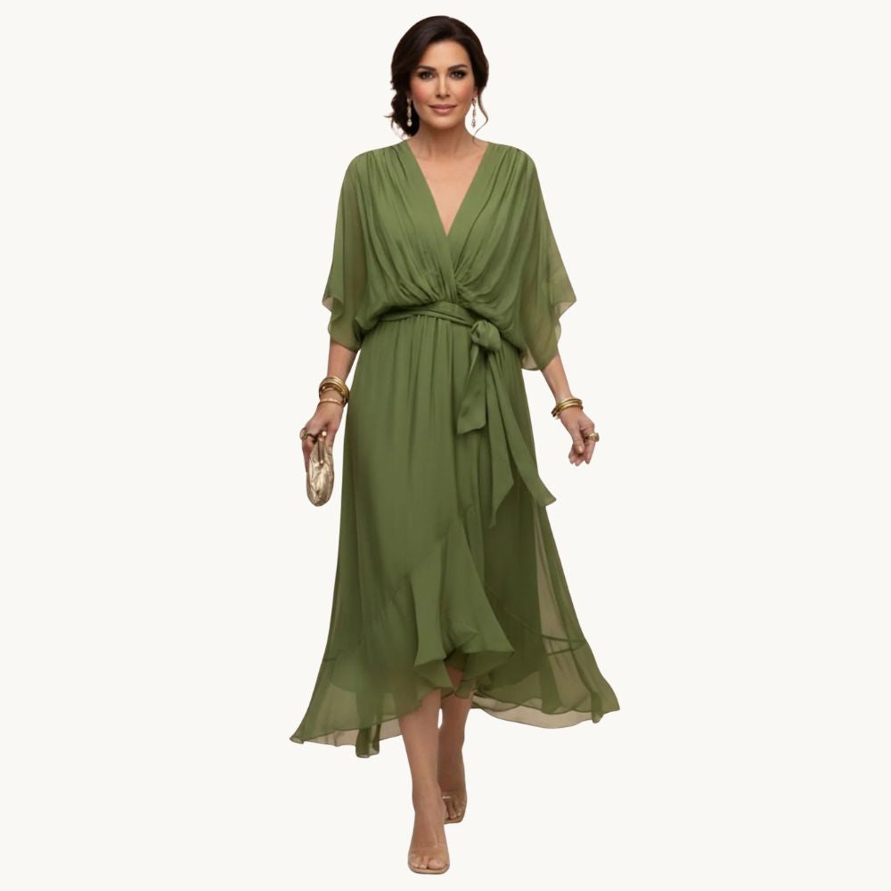 Marta™️ | Chiffonkleid mit V-Ausschnitt