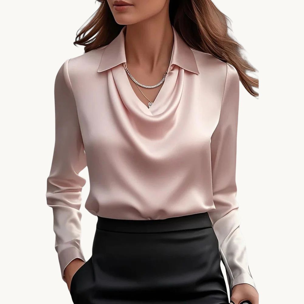 Rose – Drapiertes Satin-Top mit luxuriösem Finish