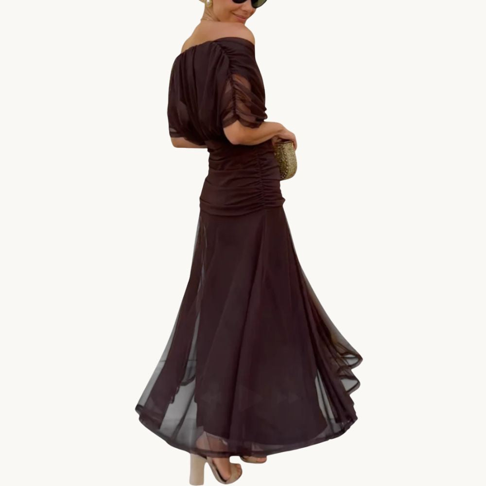 Florendra | Elegantes Langes Blumenkleid mit V-Ausschnitt