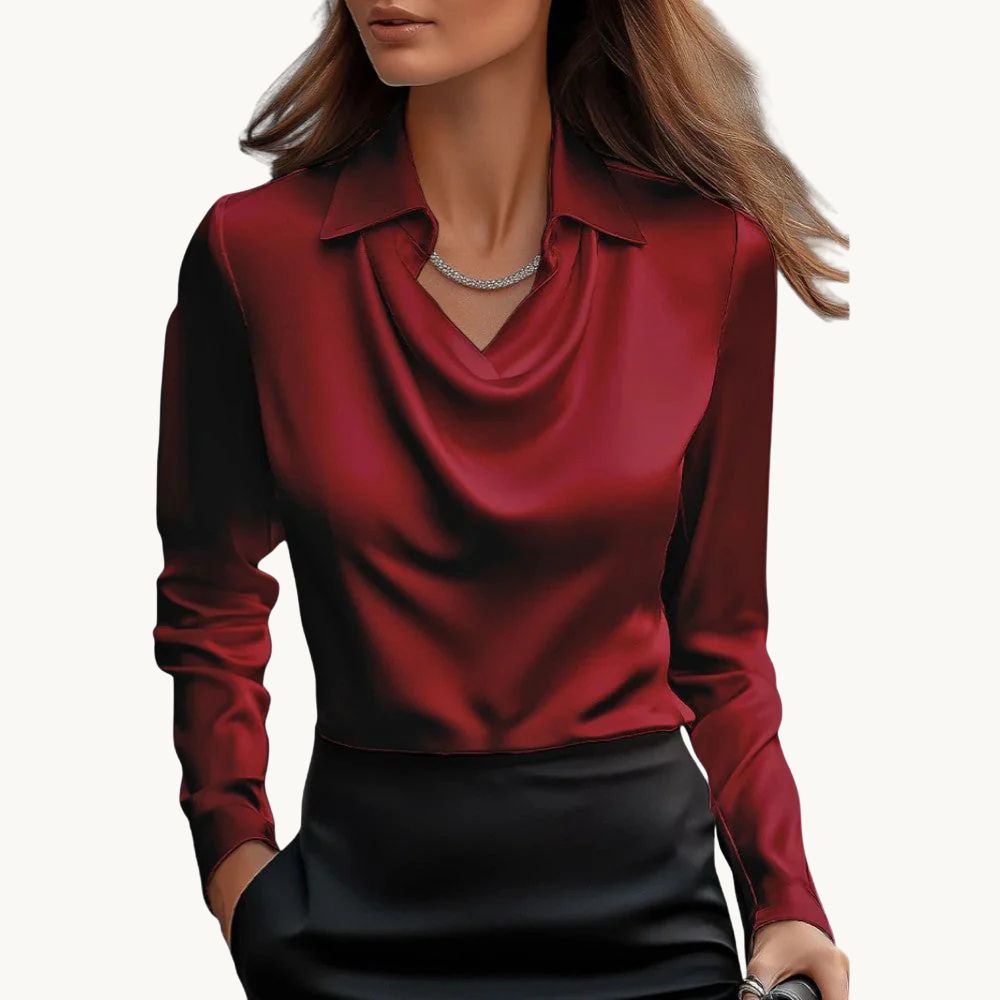 Rose – Drapiertes Satin-Top mit luxuriösem Finish