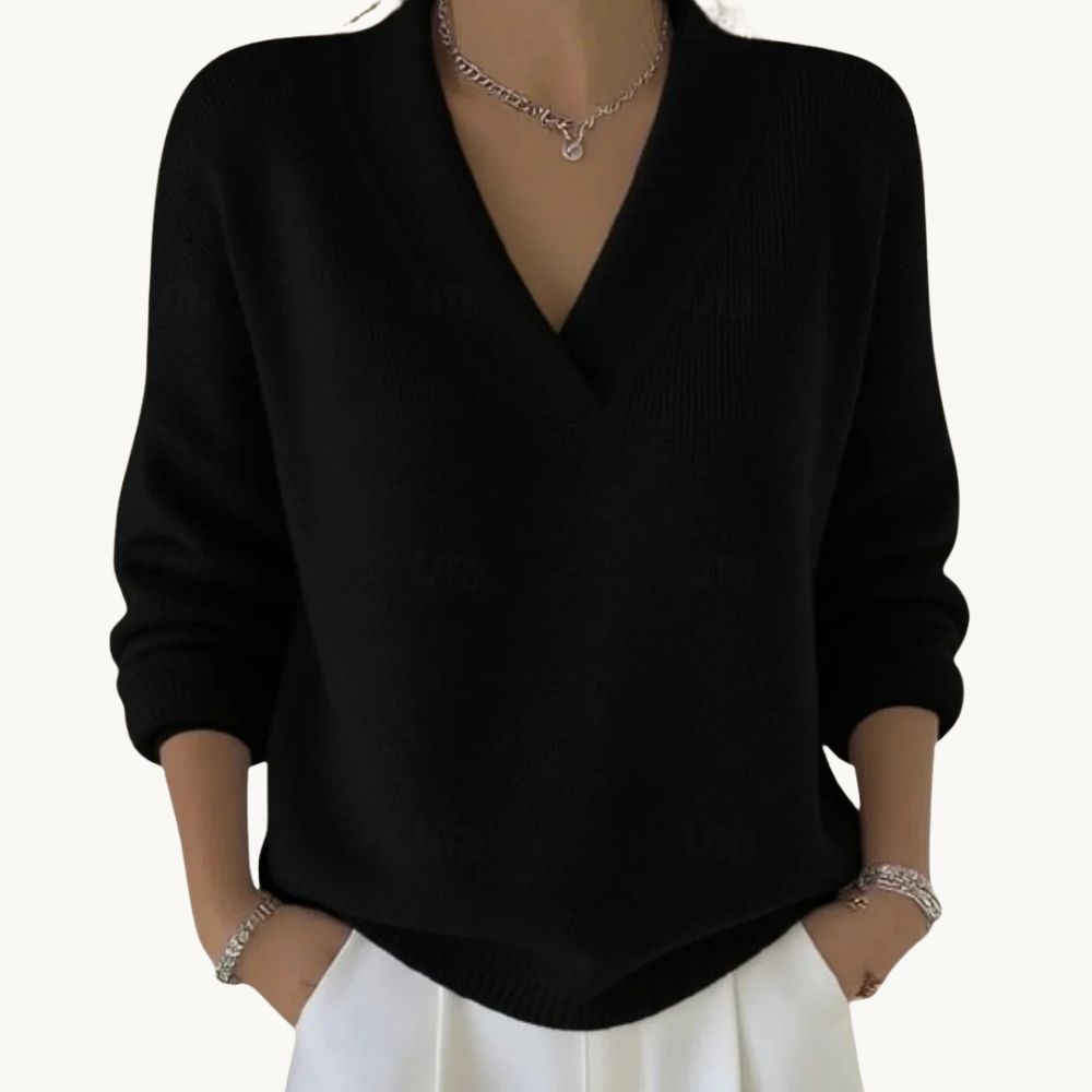 Noreth – Minimalistischer V-Ausschnitt-Strickpullover