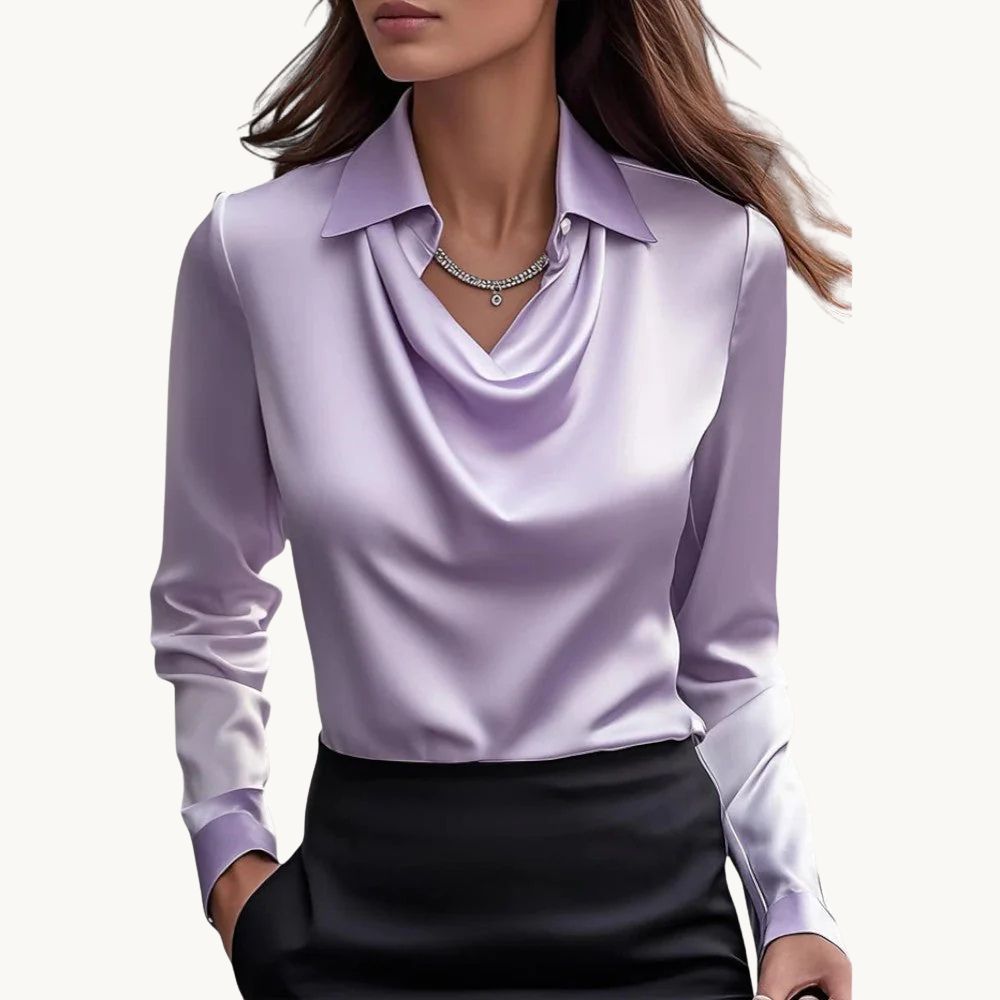 Rose – Drapiertes Satin-Top mit luxuriösem Finish