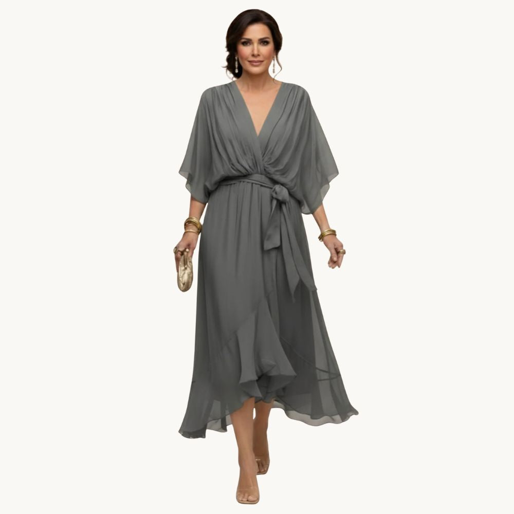 Marta™️ | Chiffonkleid mit V-Ausschnitt