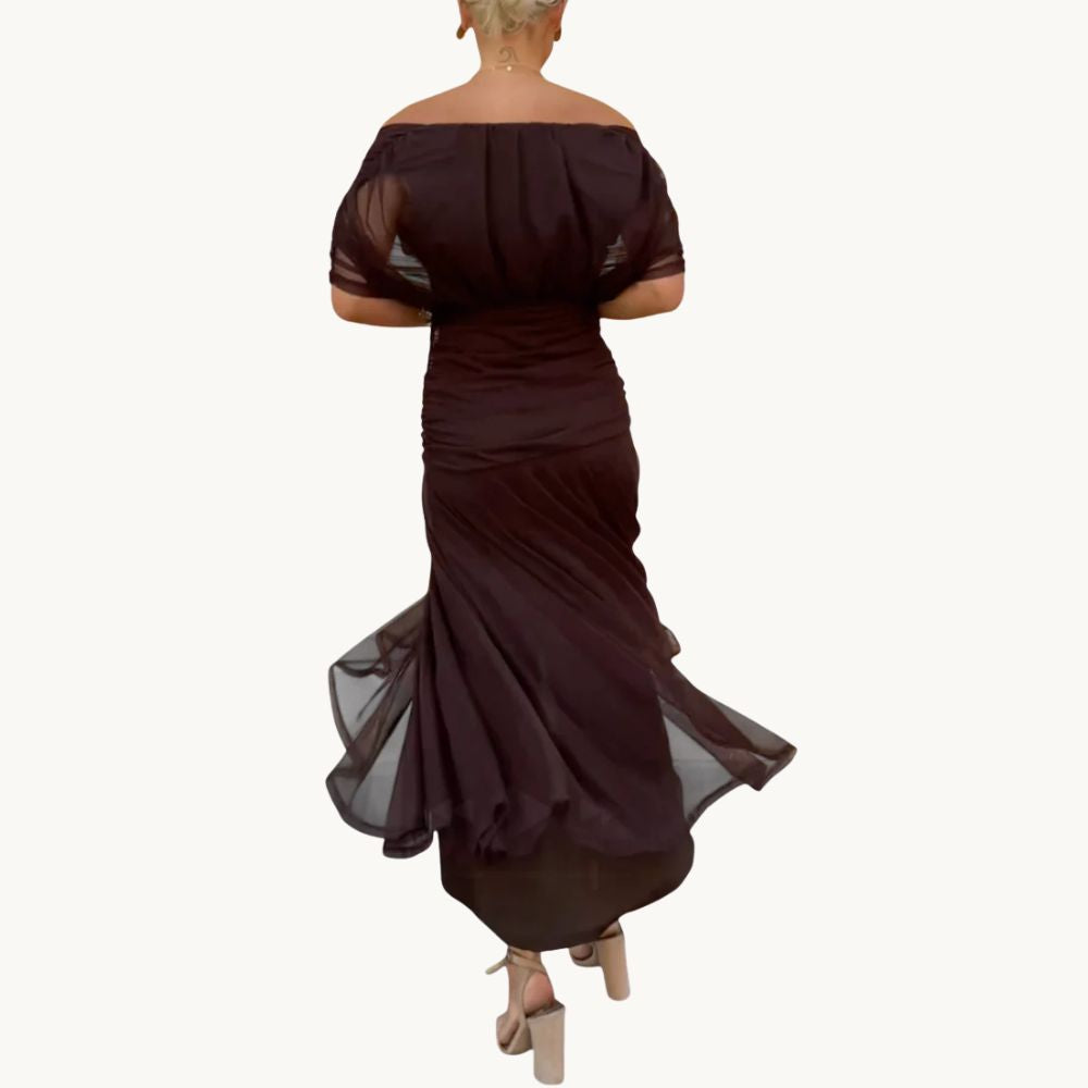 Florendra | Elegantes Langes Blumenkleid mit V-Ausschnitt