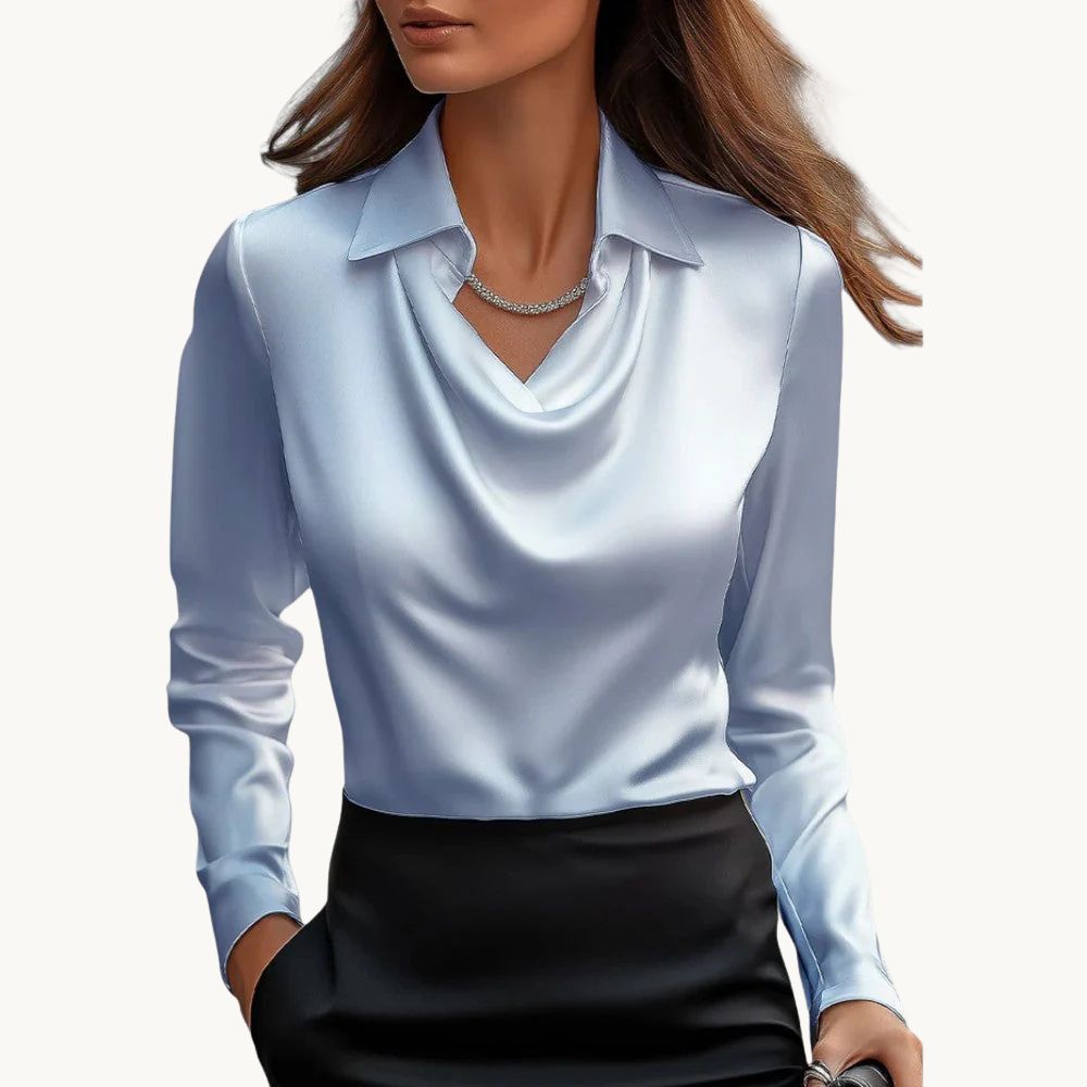 Rose – Drapiertes Satin-Top mit luxuriösem Finish