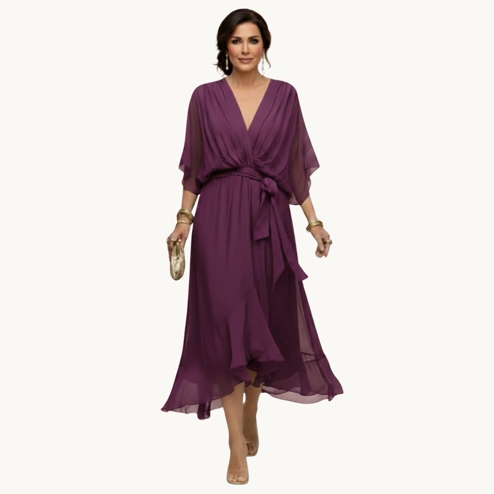 Marta™️ | Chiffonkleid mit V-Ausschnitt
