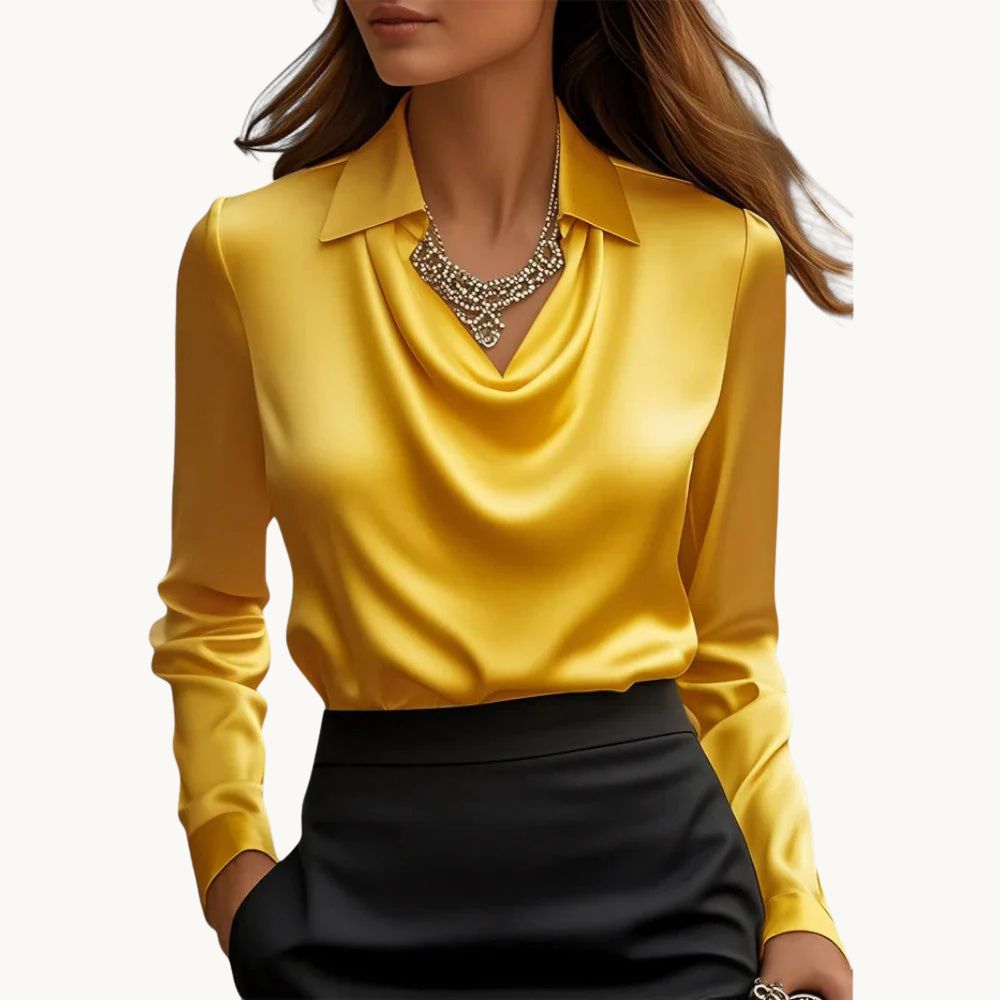 Rose – Drapiertes Satin-Top mit luxuriösem Finish