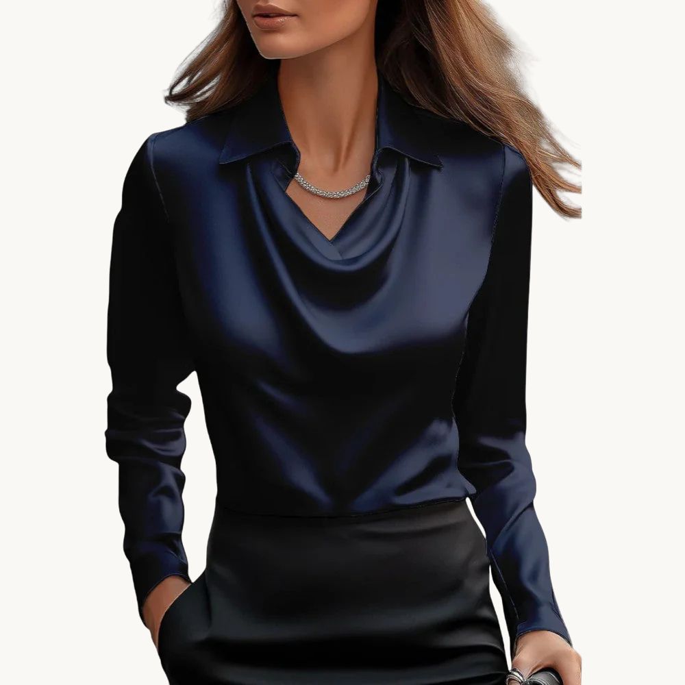 Rose – Drapiertes Satin-Top mit luxuriösem Finish