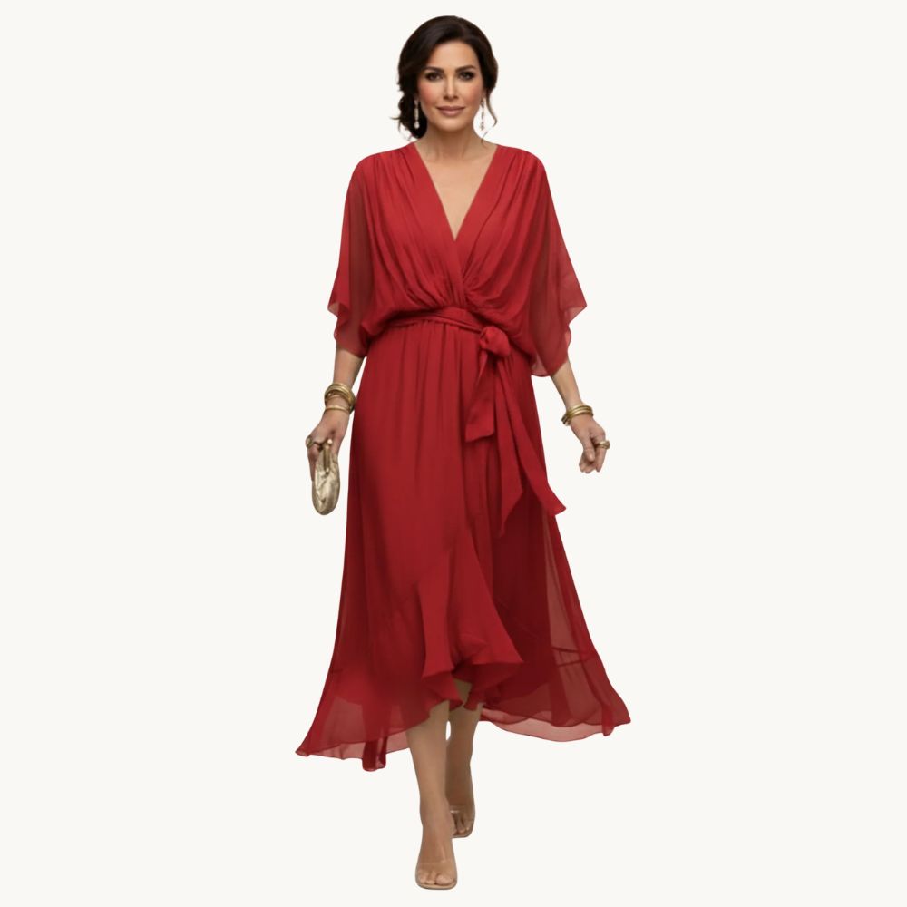 Marta™️ | Chiffonkleid mit V-Ausschnitt