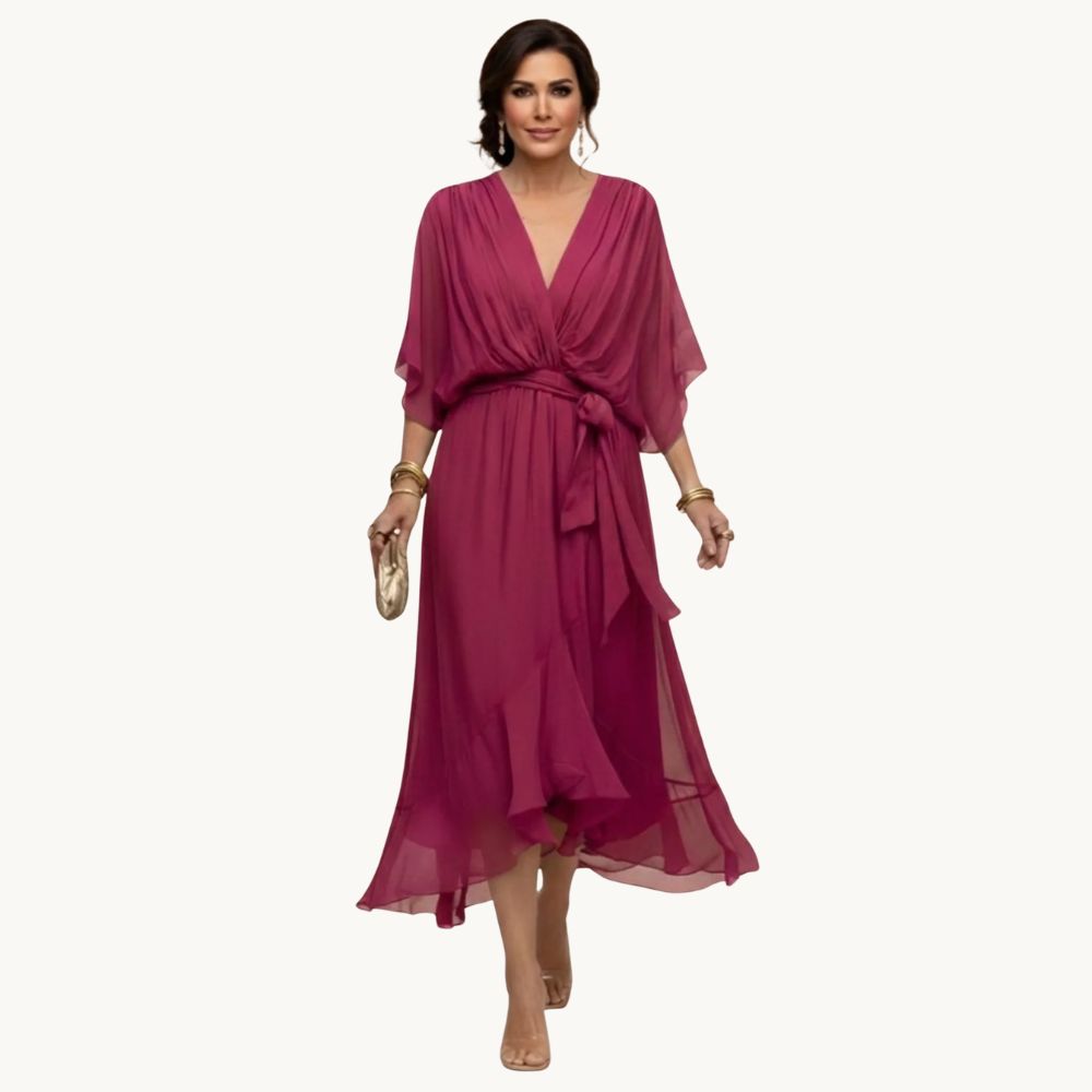 Marta™️ | Chiffonkleid mit V-Ausschnitt