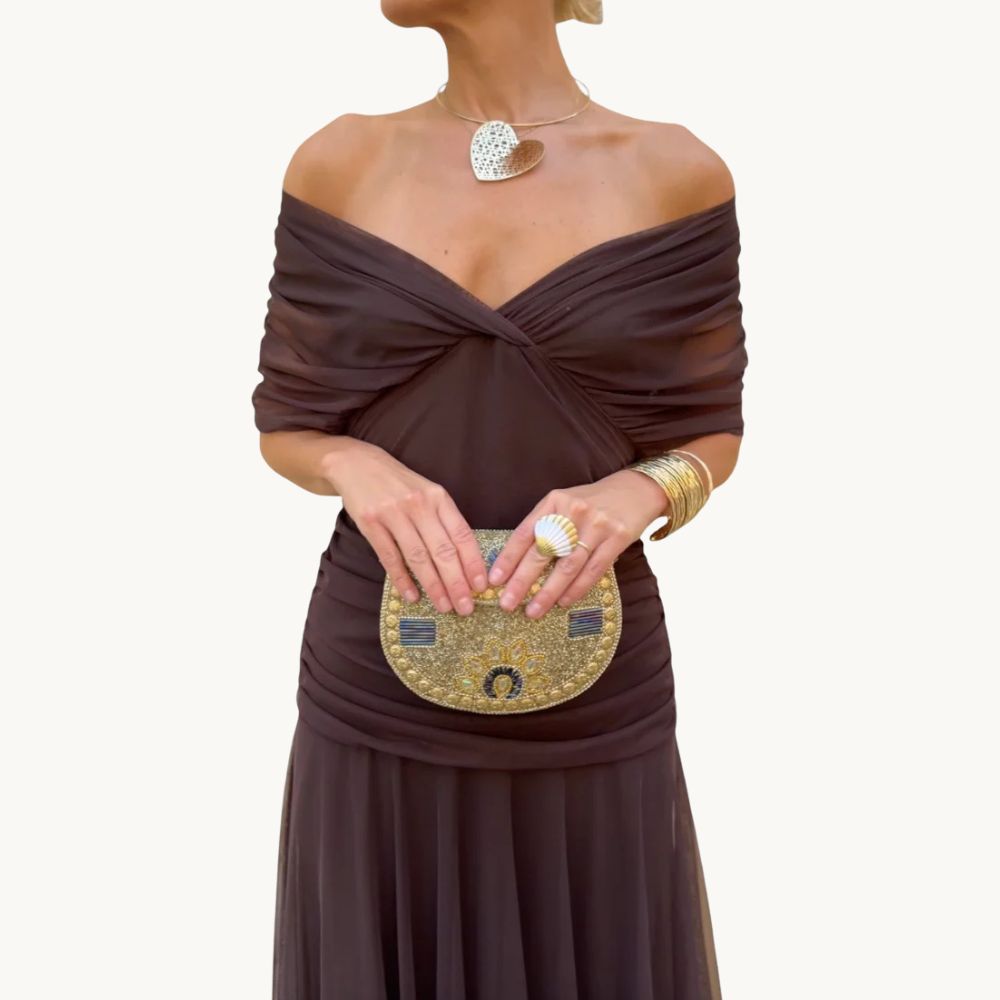 Florendra | Elegantes Langes Blumenkleid mit V-Ausschnitt