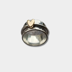 Silberring mit vergoldetem Vintage-Herz