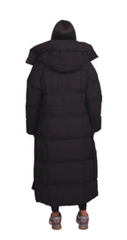 Carmen – lange Winterjacke mit Gürtel und Puffer-Design