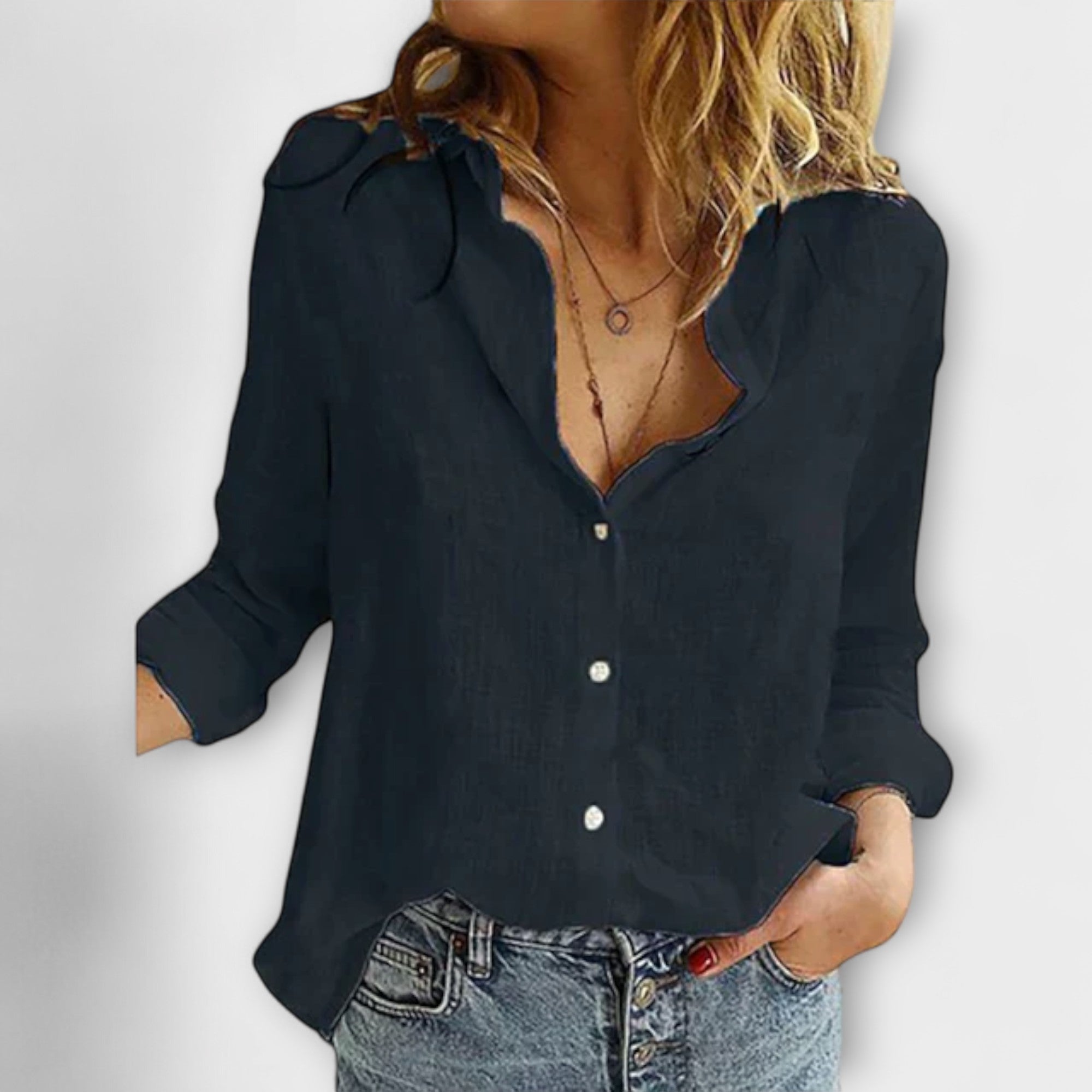 Maarni – Raffinierte Bluse mit Kragen