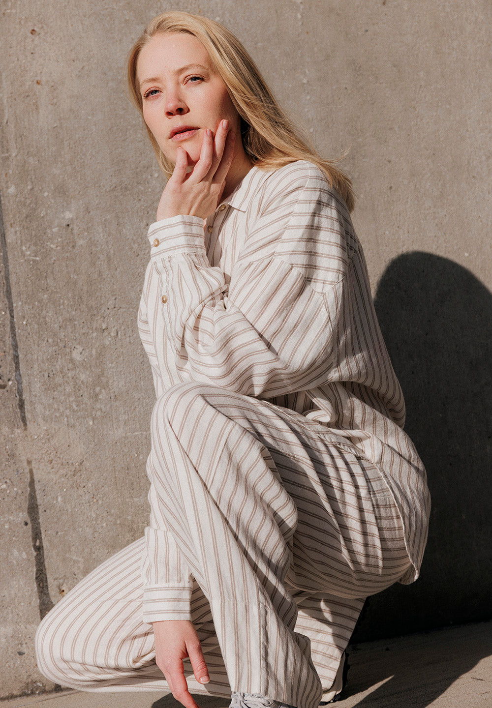 PJ – Gestreifte Hose | Grau