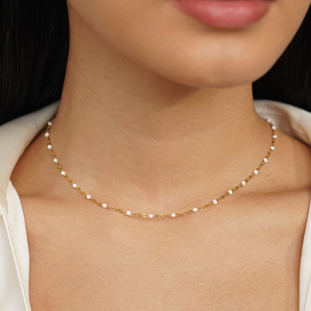 Sabina – Vergoldeter Choker mit kleinen Perlen